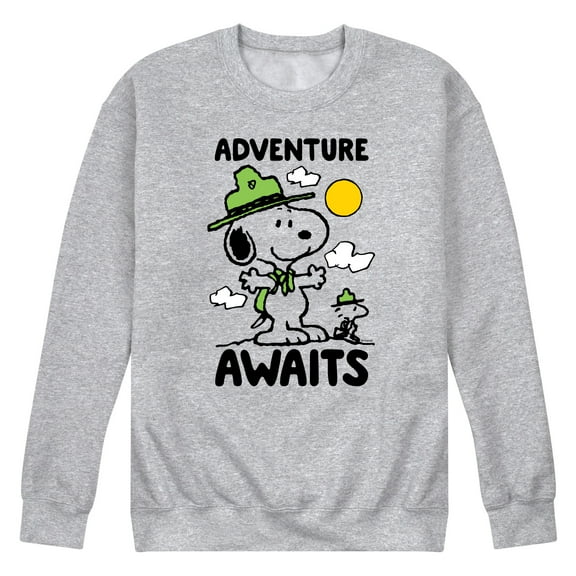 Peanuts - Adventure Awaits - Men's Crew Neck Fleece Pullover