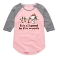 thumbnail image 1 of Peanuts - All Good In The Woods - Toddler And Youth Girls Raglan Graphic T-Shirt, 1 of 6