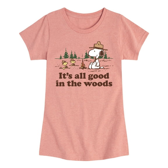 Peanuts - All Good In The Woods - Toddler And Youth Girls Short Sleeve Graphic T-Shirt