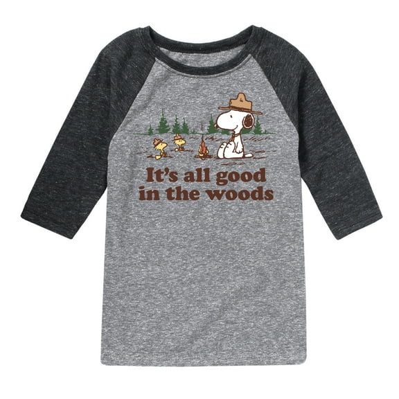 Peanuts - All Good In The Woods - Toddler And Youth Raglan Graphic T-Shirt