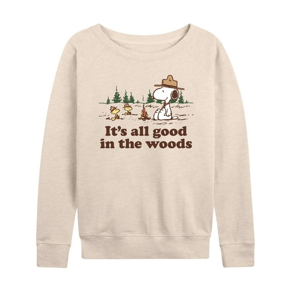 Peanuts - All Good In The Woods - Women's Lightweight French Terry Long Sleeve Shirt