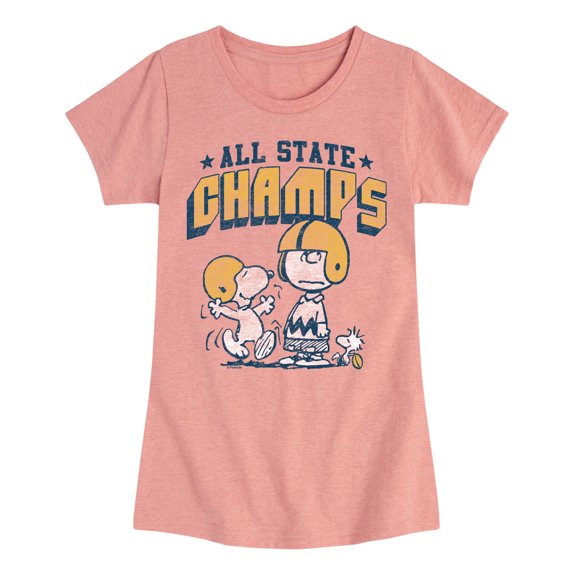 Peanuts - All State Champs - Youth Girls Fitted Short Sleeve T-Shirt