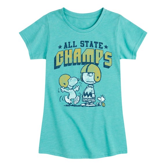 Peanuts - All State Champs - Youth Girls Fitted Short Sleeve T-Shirt