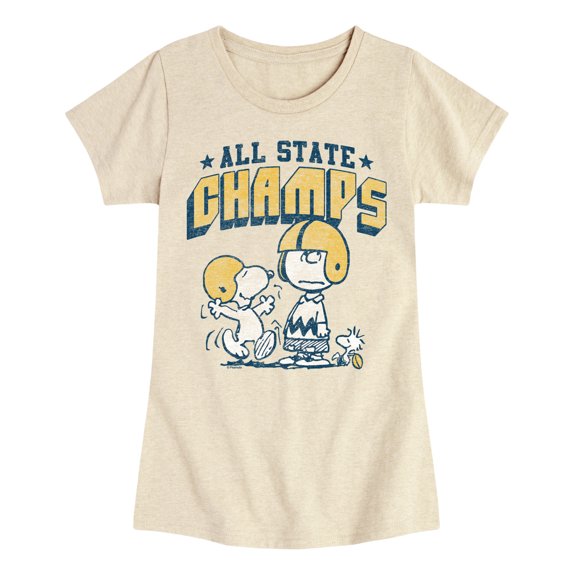 Peanuts - All State Champs - Youth Girls Fitted Short Sleeve T-Shirt
