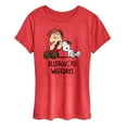 thumbnail image 1 of Peanuts - Allergic To Weekdays Snoopy and Linus - Women's Short Sleeve Graphic T-Shirt, 1 of 5