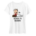 thumbnail image 1 of Peanuts - Allergic To Weekdays Snoopy and Linus - Women's Short Sleeve Graphic T-Shirt, 1 of 5