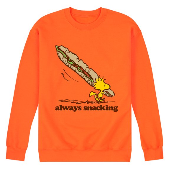 Peanuts - Always Snacking - Men's Crew Neck Fleece Pullover