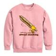thumbnail image 1 of Peanuts - Always Snacking - Toddler & Youth Crewneck Fleece Sweatshirt, 1 of 5