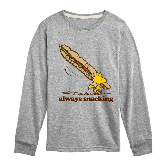 Peanuts - Always Snacking - Toddler & Youth Long Sleeve Graphic T-Shirt