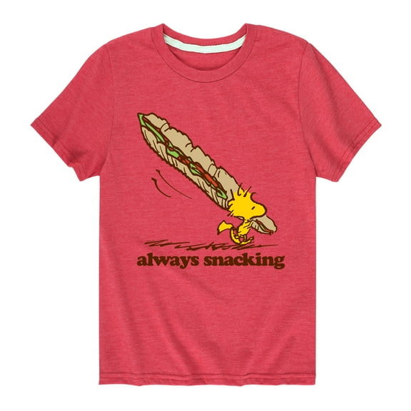 Peanuts - Always Snacking - Toddler & Youth Short Sleeve Graphic T-Shirt