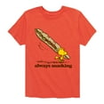 thumbnail image 1 of Peanuts - Always Snacking - Toddler & Youth Short Sleeve Graphic T-Shirt, 1 of 6
