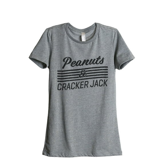 Peanuts And Cracker Jack Women's Fashion Relaxed T-Shirt Tee Heather Grey 2X-Large