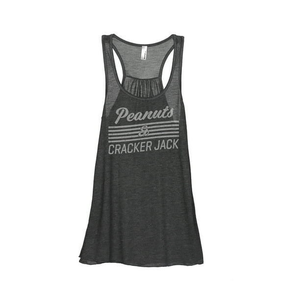 Peanuts And Cracker Jack Women's Fashion Sleeveless Flowy Racerback Tank Top Charcoal Grey Small
