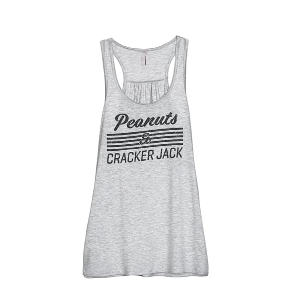 Peanuts And Cracker Jack Women's Fashion Sleeveless Flowy Racerback Tank Top Sport Grey Small