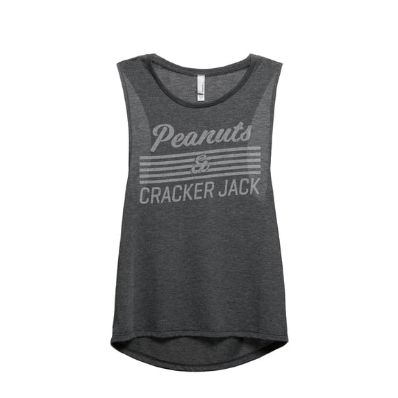 Peanuts And Cracker Jack Women's Fashion Sleeveless Muscle Tank Top Tee Charcoal Grey 2X-Large