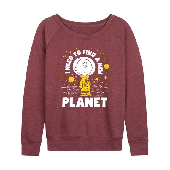 Peanuts - Another Planet - Women's Lightweight French Terry Long Sleeve Shirt