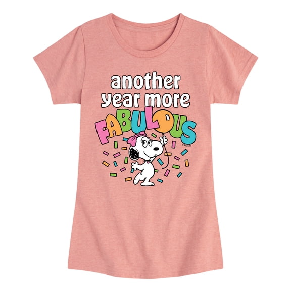 Peanuts - Snoopy and Friends Birthday - Toddler and Youth Girls Fitted Short Sleeve Graphic T-Shirt, Size 2T-Youth Xl