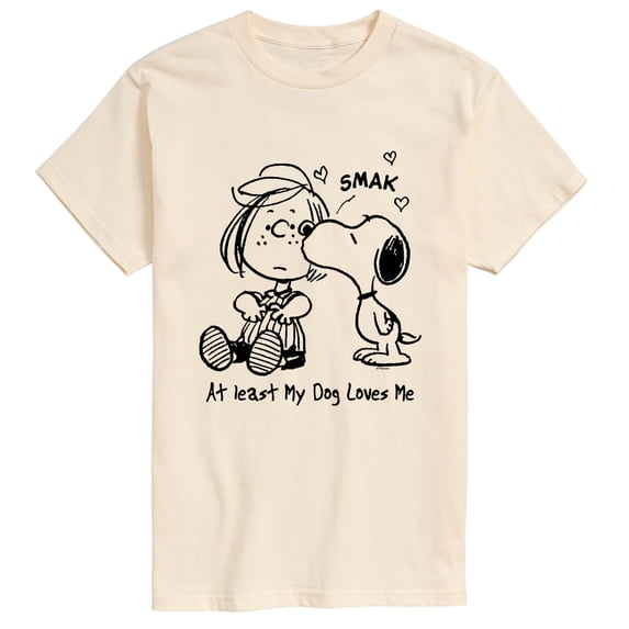 Peanuts - At Least My Dog Loves Me Short Sleeve Graphic T-Shirt