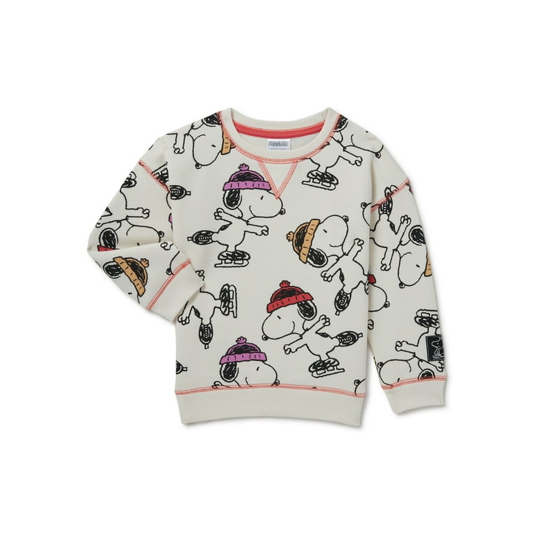 Peanuts Baby and Toddler Girl Snoopy Crewneck Sweatshirt Peanuts Baby and Toddler Girl Snoopy Crewneck Sweatshirt