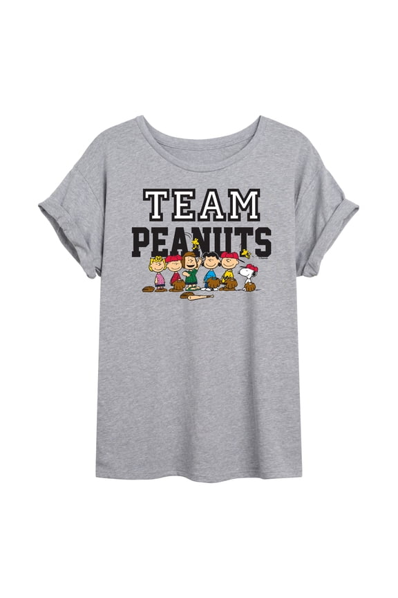 - Baseball Team - Juniors Oversized Graphic T-Shirt