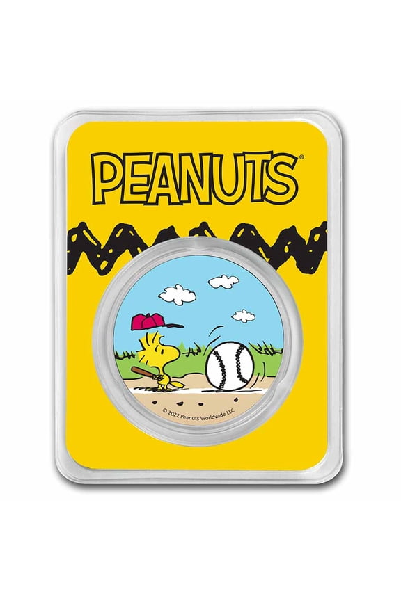 Baseball - Woodstock at Bat 1 oz Colorized Silver