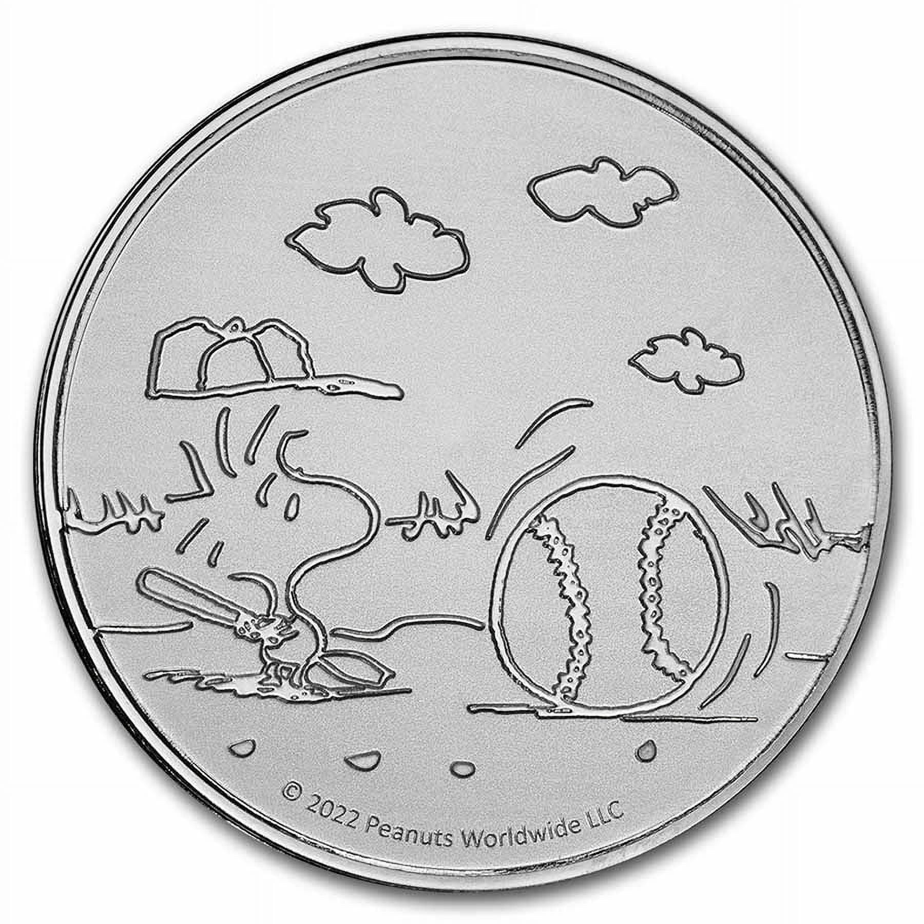 Peanuts® Baseball Woodstock at Bat 1 oz Silver Round