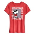 thumbnail image 1 of Peanuts - Be Cool, Take It Easy - Snoopy - Women's Short Sleeve Graphic T-Shirt, 1 of 6