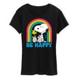 thumbnail image 1 of Peanuts - Be Happy Rainbow - Ladies Short Sleeve Classic Fit Tee, 1 of 6
