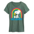 thumbnail image 1 of Peanuts - Be Happy Rainbow - Ladies Short Sleeve Classic Fit Tee, 1 of 6
