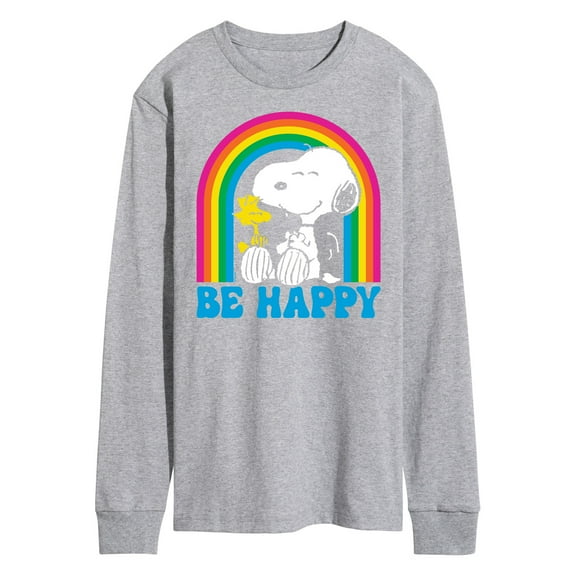 Peanuts - Be Happy Rainbow - Men's Long Sleeve T-Shirt