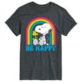 thumbnail image 1 of Peanuts - Be Happy Rainbow - Men's Short Sleeve Graphic T-Shirt, 1 of 6