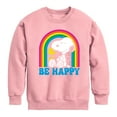 thumbnail image 1 of Peanuts - Be Happy Rainbow - Toddler & Youth Crewneck Fleece Sweatshirt, 1 of 5