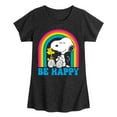 thumbnail image 1 of Peanuts - Be Happy Rainbow - Toddler & Youth Girls Short Sleeve Graphic T-Shirt, 1 of 6