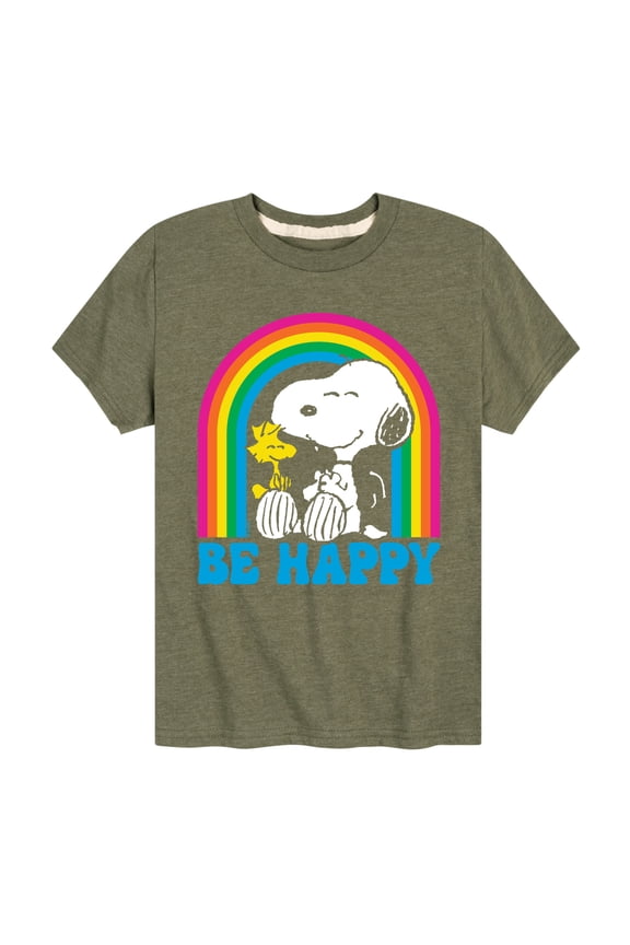 - Be Happy Rainbow - Toddler & Youth Short Sleeve Graphic T-Shirt
