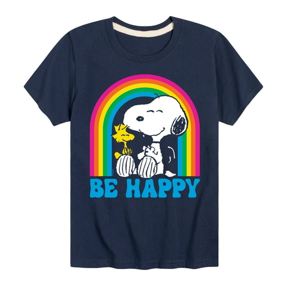 Peanuts - Be Happy Rainbow - Toddler & Youth Short Sleeve Graphic T-Shirt