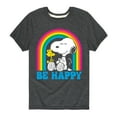 thumbnail image 1 of Peanuts - Be Happy Rainbow - Toddler & Youth Short Sleeve Graphic T-Shirt, 1 of 6