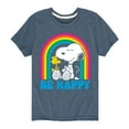 thumbnail image 1 of Peanuts - Be Happy Rainbow - Toddler & Youth Short Sleeve Graphic T-Shirt, 1 of 6