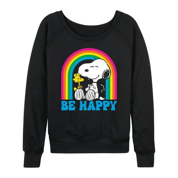 Peanuts - Be Happy Rainbow - Women's Lightweight French Terry Long Sleeve Shirt