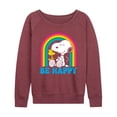 thumbnail image 1 of Peanuts - Be Happy Rainbow - Women's Lightweight French Terry Long Sleeve Shirt, 1 of 6
