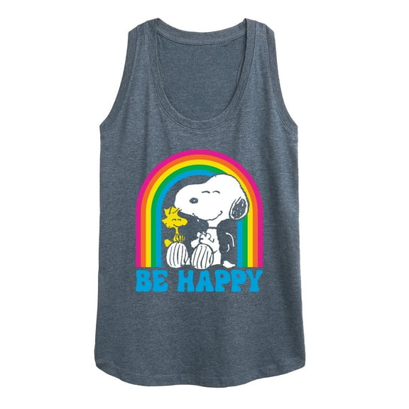 Peanuts - Be Happy Rainbow - Women's Racerback Tank Top