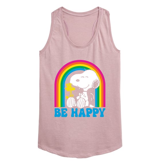 Peanuts - Be Happy Rainbow - Women's Racerback Tank Top
