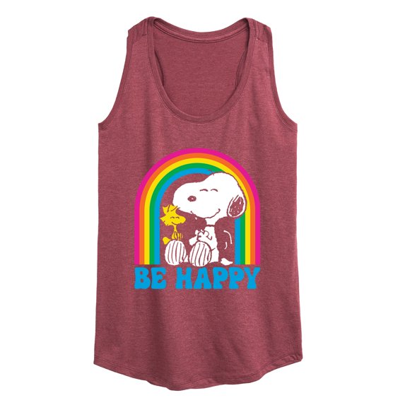 Peanuts - Be Happy Rainbow - Women's Racerback Tank Top