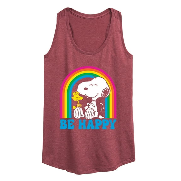 Peanuts - Be Happy Rainbow - Women's Racerback Tank Top