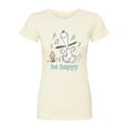 thumbnail image 1 of Peanuts - Be Happy Snoopy And Woodstock - Juniors Fitted Tee, 1 of 5