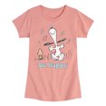 thumbnail image 1 of Peanuts - Be Happy Snoopy And Woodstock - Toddler & Youth Girls Short Sleeve Graphic T-Shirt, 1 of 5