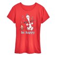 thumbnail image 1 of Peanuts - Be Happy Snoopy And Woodstock - Women's Short Sleeve Graphic T-Shirt, 1 of 1