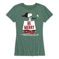 thumbnail image 1 of Peanuts - Be Merry - Women's Short Sleeve Graphic T-Shirt, 1 of 6