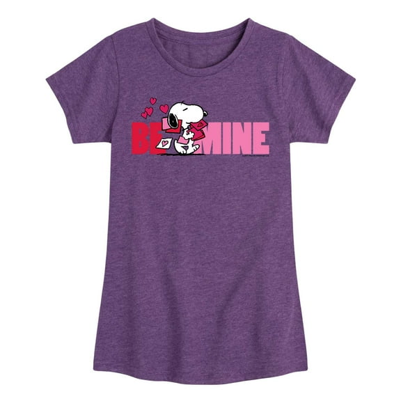 Peanuts - Be Mine - Girls Toddler And Youth Short Sleeve Graphic T-Shirt