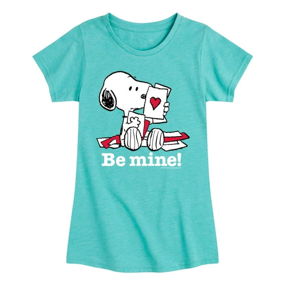 Peanuts - Be Mine Snoopy - Girls Toddler And Youth Short Sleeve Graphic T-Shirt
