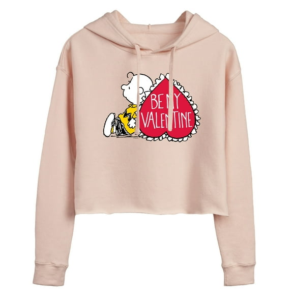 Peanuts - Be My Valentine - Juniors Cropped Pullover Hoodie